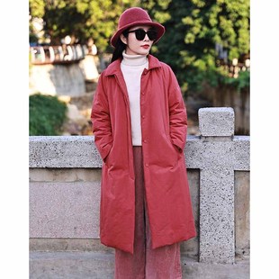 大地之歌~山楂红/十木米原创冬季新款文艺百搭棉服外套