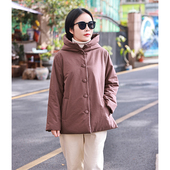 断码 茶诗 十木米长绒棉文艺百搭连帽加厚棉服 特价 正价568