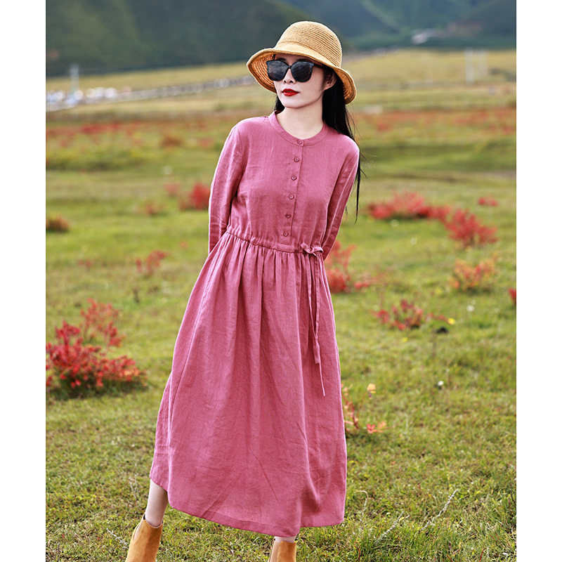 甜心/十木米原创春新款亚麻旅行文艺宽松长款连衣裙,女装/女士精品,连衣裙,淘宝优惠券,粉丝福利购,淘宝优惠卷