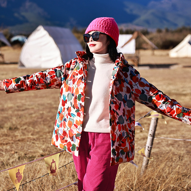 彩叶/十木米原创冬季新款全棉印花文艺休闲连帽棉服短外套女,女装/女士精品,棉衣/棉服,淘宝优惠券,粉丝福利购,淘宝优惠卷