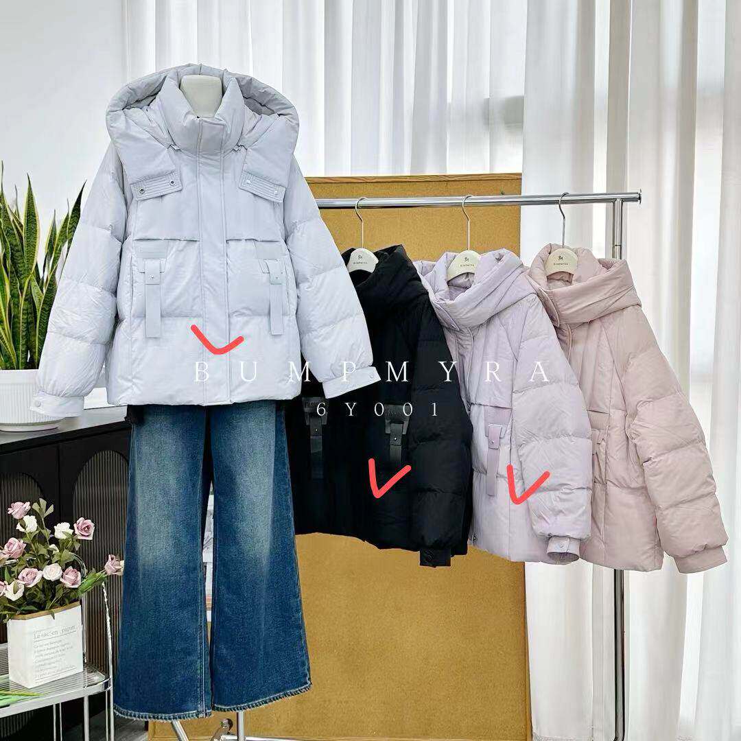 001胖淼淼2026冬季新款大码女装显瘦羽绒服遮肉百搭羽绒衣连帽