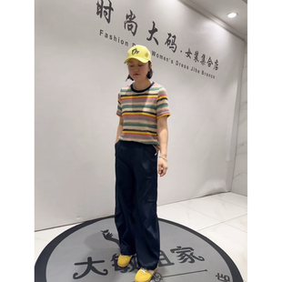 立体剪裁曲珠针织T恤小衫 女装 加肥加大码 3207女权贵族2026夏新款