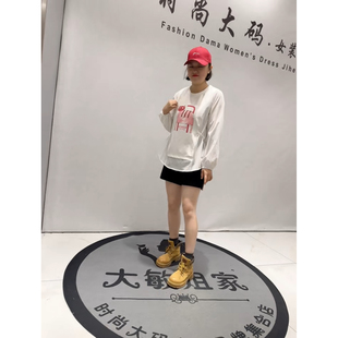 T恤小衫 1677女权贵族2026春新款 减龄洋气百搭拼袖 女装 加肥加大码