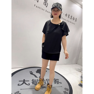 T恤小衫 3325女权贵族2026夏新款 小衫 立体剪裁时装 加肥加大码 女装