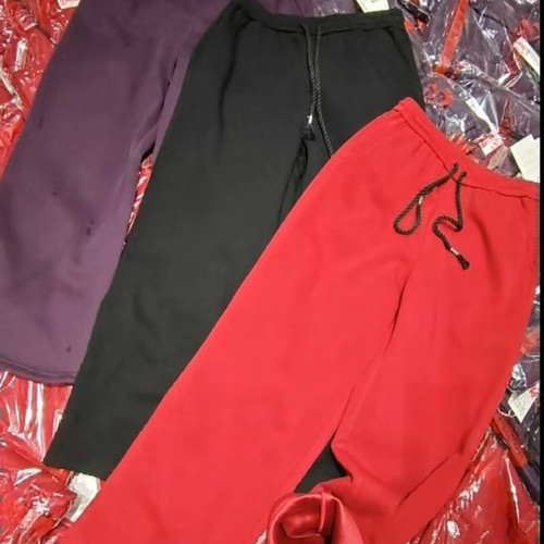 1561女权贵族2026春新款加肥加大码女装减龄松紧腰直筒加绒裤子