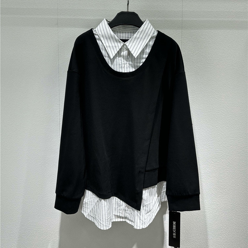 91595播本2025冬装新款大码女装遮肉显瘦上衣时尚百搭打底衫卫衣