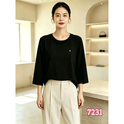 7231戛娜2026秋季新款大码女装显瘦上衣遮肉时尚卫衣百搭小衫T恤