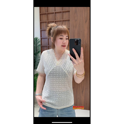 6078妃儿红2026夏新款大码女装显瘦上衣时尚短袖T恤半袖小衫遮肉