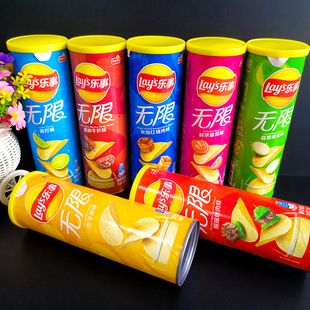 乐事薯片罐装90g青柠原味番茄多口味膨化食品办公室网红休闲 零食