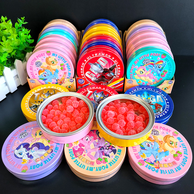 添乐卡通王小马宝莉糖果软糖益生菌水果汁儿童qq多彩软糖零食盒装