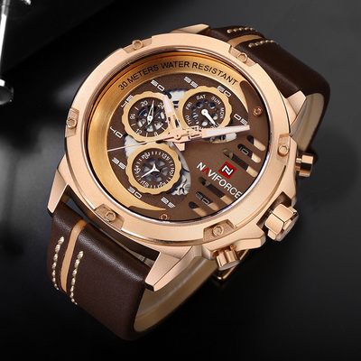 领翔男士多功能时尚潮流风石英表