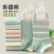 短袜防臭女士不掉跟女袜透气秋冬季 船袜条纹百搭小清醒绿色纯棉袜
