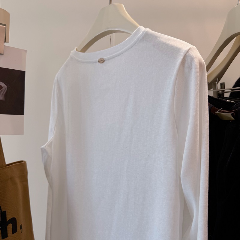 反场人手入亚麻舒适纯色打底T