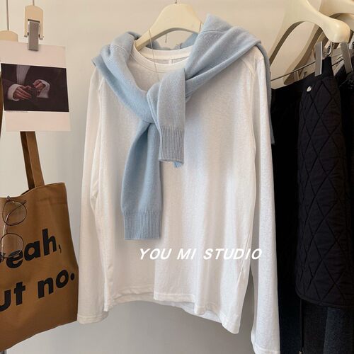 早春款雪花棉后一条筋内搭T恤