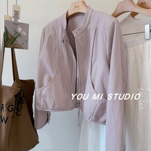 主推四色 超柔软蛋白皮 显瘦短款拉链宽松皮外套小个子上衣26新款