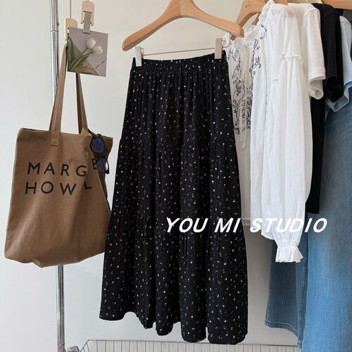 春日出游季复古晕染碎花长裙