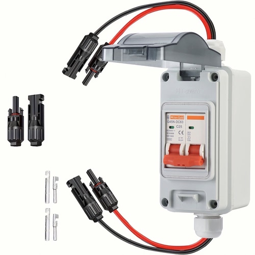 太阳能光伏直流断路器开关2P防水型 IP65光伏汇流配电箱开关