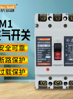 梅兰日兰塑料外壳式断路器GM1 3p4p100A160A塑壳空气开关断路器