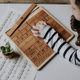 蒙氏音符节奏拼图乐理启蒙初学教具音乐早教音符木制积木Musical