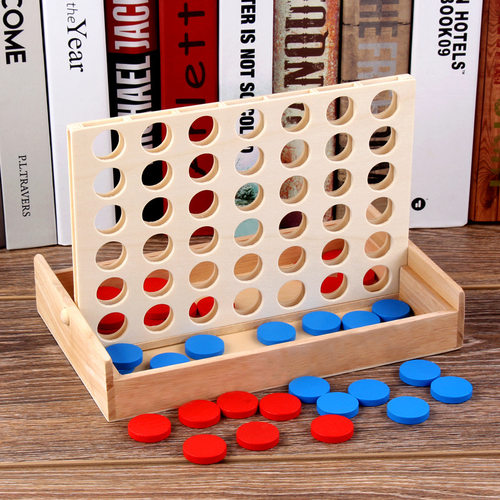 立体四连棋四子游戏棋多人玩具木