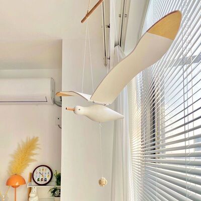 飞翔海鸥木制拉绳玩具幼儿园