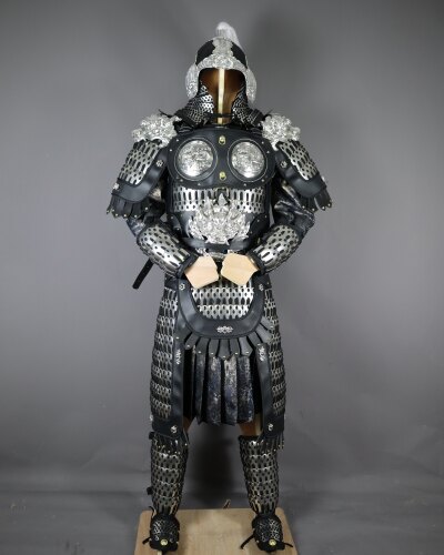 男款网红爆款明光铠不锈钢扎甲中国甲胄真人穿戴影视道具旅拍服饰