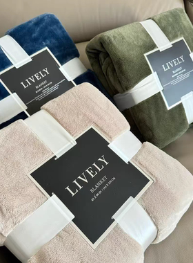 Lively法兰绒可铺可盖秋夏季加绒床单办公室午睡毛毯子纯色绒毯