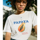 可爱减龄青春校园短袖 美式 复古papaya木瓜水果字母夏季 度假insT恤
