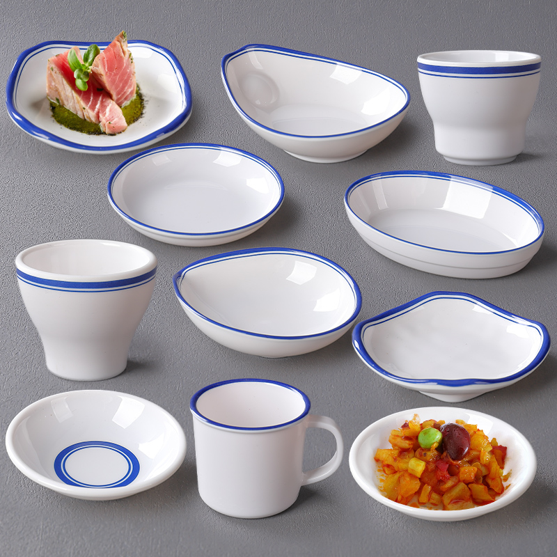 密胺仿瓷味碟酱料碟小菜碟茶杯