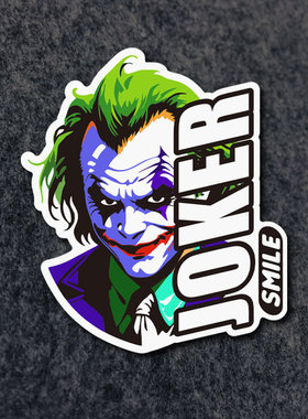 joker小丑clown个性人物汽车反光贴纸摩托车小牛九号电瓶车装饰贴