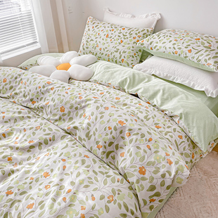 新品 ins纯棉被套单件全棉床单被罩150x200K被单200x230床品套件褥