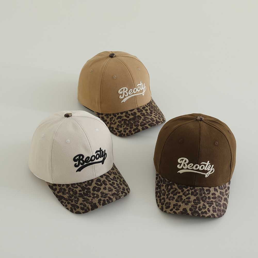 韩版ins风儿童豹纹鸭舌帽