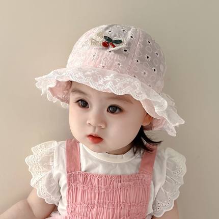 婴儿帽子夏季遮阳帽渔夫帽女宝宝防晒帽公主太阳帽婴幼儿儿童