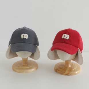 儿童帽子秋冬季防风护耳帽男童女童加厚保暖鸭舌帽棒球帽新款2025