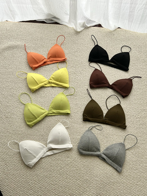 立时三刻 工作室订单 法式三角杯内衣女细带无钢圈美背不凸点小胸