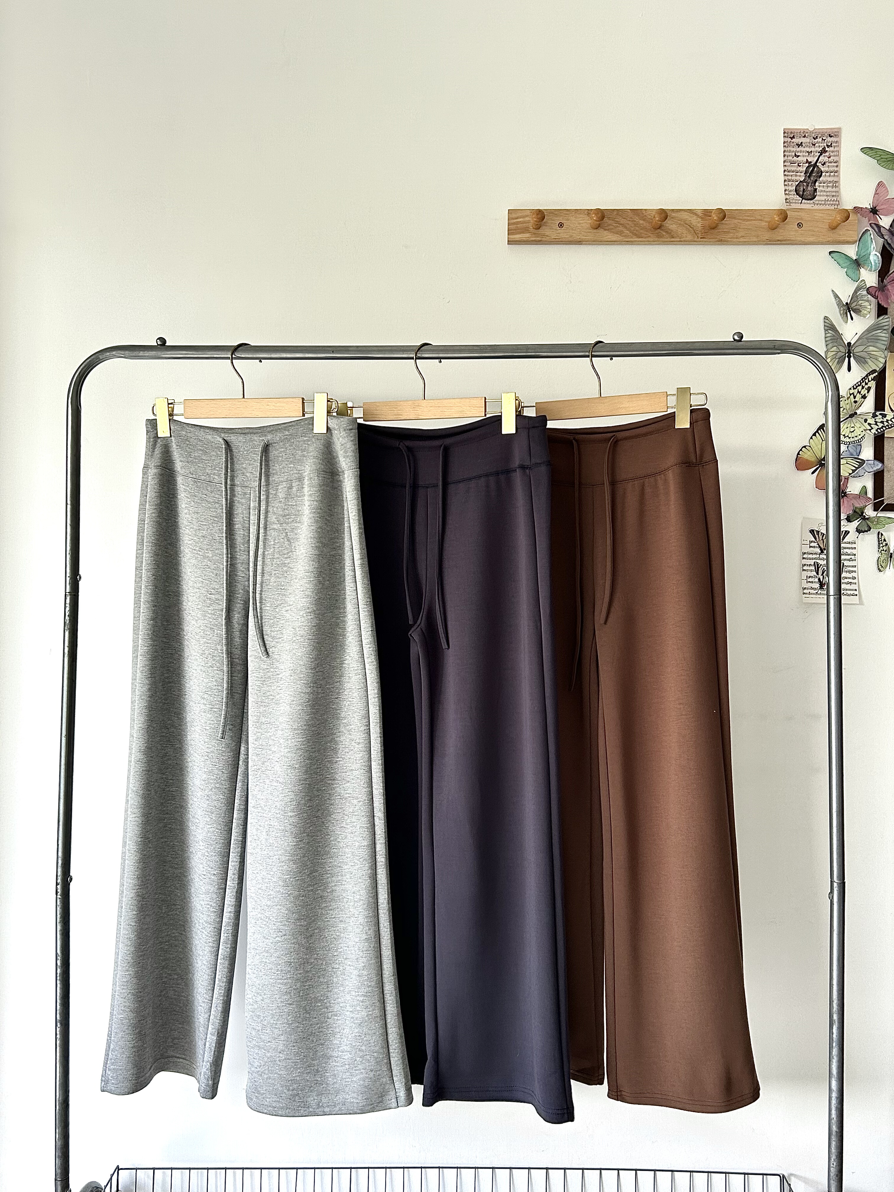 捡漏！空气层抽绳高腰直筒瑜伽裤卫裤宽松显瘦百搭休闲运动长裤