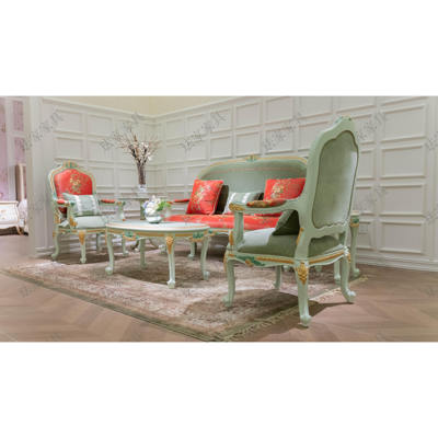 珐家宫廷家具真丝布艺绣花沙发