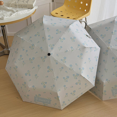 盐系ins碎花折叠伞防晒防紫外线晴雨两用全自动遮阳伞便携太阳伞