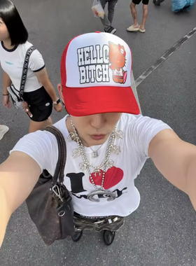 2025新款帽子潮流时尚卡通图案鸭舌帽女