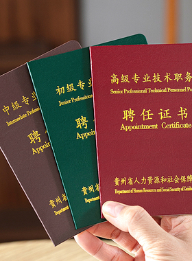 贵州中初高级专业技术江西聘任书安徽聘用证福建河南护士医师聘书