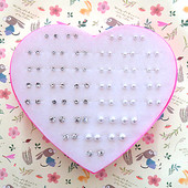 迷你超小防过敏塑料针胶棒 百搭个性 白珍珠耳钉大中小韩版 简约时尚