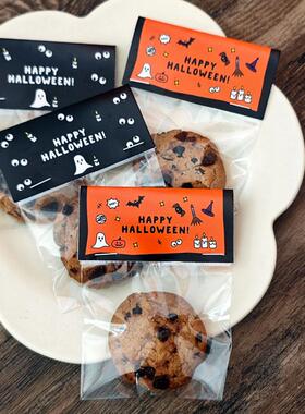 ins风2024年万圣节happy halloween卡通卡头包装标签卡对折卡片
