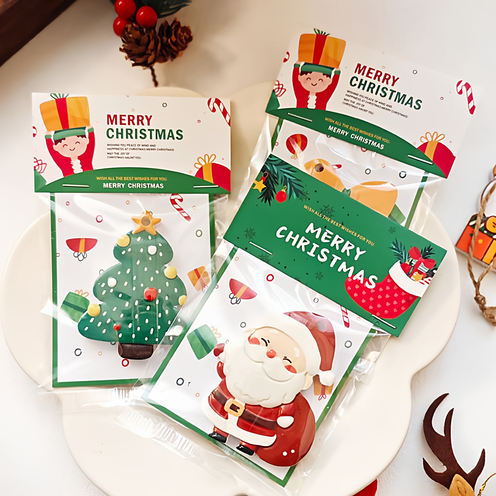 圣诞包装袋饼干袋卡头袋礼品袋