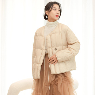 冬季新款文艺风羽绒服女装短款宽松显瘦轻盈保暖外套时尚百搭上衣