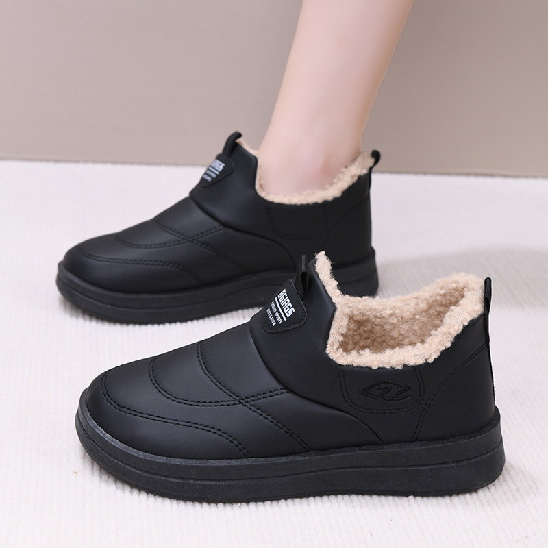 老北京棉鞋女冬季皮面加绒保暖妈妈鞋短靴加厚防滑防寒奶奶鞋棉靴