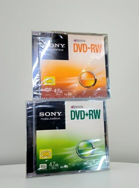 Sony/索尼DVD+RW刻录盘单片装12cm光盘DVD-RW 1x-2x 4.7GB/120min