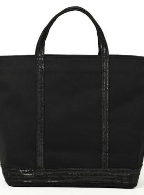 凡妮莎布鲁诺大号亮片帆布手提袋CABAS VB同款托特包黑色