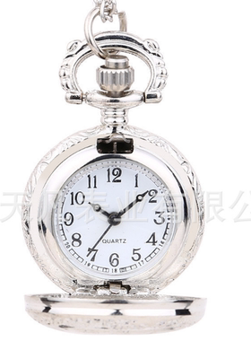 小号复古银白色花边镂空罗马文白面古典怀表厂家怀旧6120