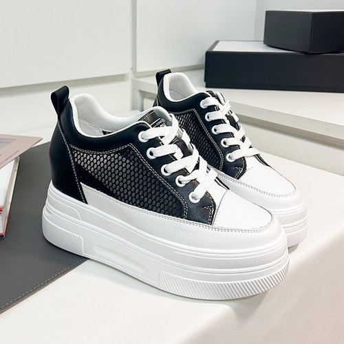 网面单鞋松糕厚底小白鞋