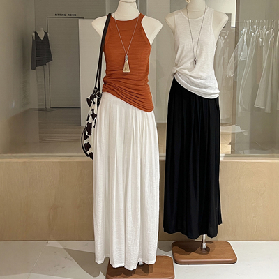 裙裤阔腿裤飘逸禅意温柔压褶长裤